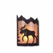  M13227AL-28 - Cascade Sconce Small - Mountain Moose - Almond Mica Shade - Dark Bronze Metallic Finish