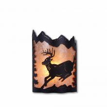  M13230AL-97 - Cascade Sconce Small - Mountain Deer - Almond Mica Shade - Black Iron Finish