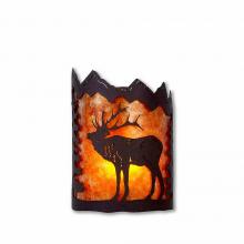  M13233AM-28 - Cascade Sconce Small - Mountain Elk - Amber Mica Shade - Dark Bronze Metallic Finish