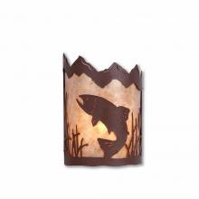  M13281AL-27 - Cascade Sconce Small - Trout - Almond Mica Shade - Rustic Brown Finish