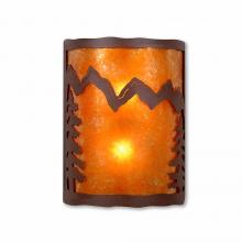  M13301AM-27 - Cascade Sconce Large - Rustic Plain - Amber Mica Shade - Rustic Brown Finish