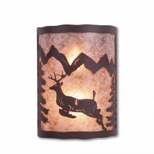  M13321AL-27 - Cascade Sconce Large - Valley Deer - Almond Mica Shade - Rustic Brown Finish