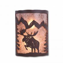  M13322AL-27 - Cascade Sconce Large - Alaska Moose - Almond Mica Shade - Rustic Brown Finish