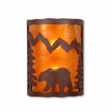  M13325AM-27 - Cascade Sconce Large - Mountain Bear - Amber Mica Shade - Rustic Brown Finish