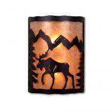  M13327AL-97 - Cascade Sconce Large - Mountain Moose - Almond Mica Shade - Black Iron Finish