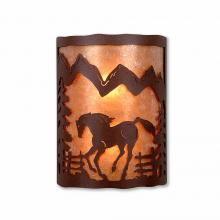  M13335AL-27 - Cascade Sconce Large - Mountain Horse - Almond Mica Shade - Rustic Brown Finish