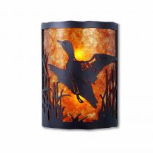  M13364AM-97 - Cascade Sconce Large - Loon - Amber Mica Shade - Black Iron Finish