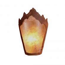  M15201AL-02 - Decatur Sconce - Rustic Plain - Almond Mica Shade - Rust Patina Finish