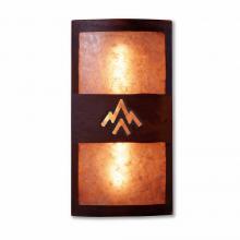  M16202AL-02 - Benton Sconce - Deception Pass - Almond Mica Shade - Rust Patina Finish