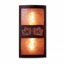  M16206AL-02 - Benton Sconce - Maple Cutout - Almond Mica Shade - Rust Patina Finish