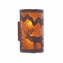  M19123AM-27 - Kincaid Sconce - Valley Elk - Amber Mica Shade - Rustic Brown Finish