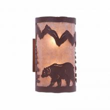  M19125AL-27 - Kincaid Sconce - Mountain Bear - Almond Mica Shade - Rustic Brown Finish