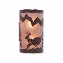  M19130AL-27 - Kincaid Sconce - Mountain Deer - Almond Mica Shade - Rustic Brown Finish