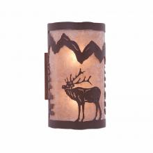  M19133AL-27 - Kincaid Sconce - Mountain Elk - Almond Mica Shade - Rustic Brown Finish