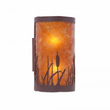 Avalanche Ranch Lighting M19165AM-27 - Kincaid Sconce - Cattails - Amber Mica Shade - Rustic Brown Finish