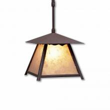  M23501AL-ST-27 - Smoky Mountain Pendant Extra Small- Rustic Plain - Almond Mica Shade - Rustic Brown Finish