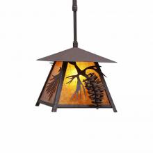  M23540AM-ST-27 - Smoky Mountain Pendant Extra Small- Spruce Cone - Amber Mica Shade - Rustic Brown Finish