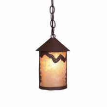  M24401AL-CH-27 - Cascade Pendant Small - Rustic Plain - Almond Mica Shade - Rustic Brown Finish - Chain