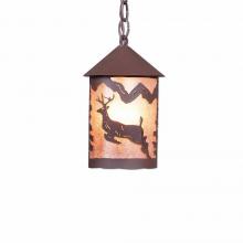  M24421AL-CH-27 - Cascade Pendant Small - Valley Deer - Almond Mica Shade - Rustic Brown Finish - Chain