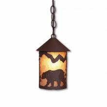  M24425AL-CH-27 - Cascade Pendant Small - Mountain Bear - Almond Mica Shade - Rustic Brown Finish - Chain