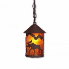  M24427AM-CH-27 - Cascade Pendant Small - Mountain Moose - Amber Mica Shade - Rustic Brown Finish - Chain