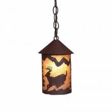  M24430AL-CH-27 - Cascade Pendant Small - Mountain Deer - Almond Mica Shade - Rustic Brown Finish - Chain