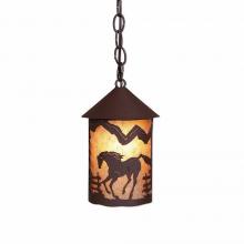  M24435AL-CH-27 - Cascade Pendant Small - Mountain Horse - Almond Mica Shade - Rustic Brown Finish - Chain