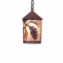  M24440AL-CH-27 - Cascade Pendant Small - Spruce Cone - Almond Mica Shade - Rustic Brown Finish - Chain