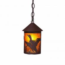  M24464AM-CH-27 - Cascade Pendant Small - Loon - Amber Mica Shade - Rustic Brown Finish - Chain