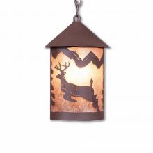  M24521AL-CH-27 - Cascade Pendant Medium - Valley Deer - Almond Mica Shade - Rustic Brown Finish - Chain