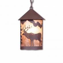  M24523AL-CH-27 - Cascade Pendant Medium - Valley Elk - Almond Mica Shade - Rustic Brown Finish - Chain