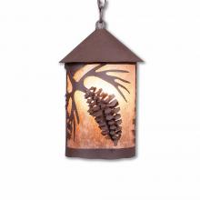  M24540AL-CH-27 - Cascade Pendant Medium - Spruce Cone - Almond Mica Shade - Rustic Brown Finish - Chain