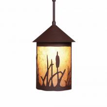  M24565AL-ST-27 - Cascade Pendant Medium - Cattails - Almond Mica Shade - Rustic Brown Finish - Adjustable Stem