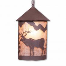  M24623AL-CH-27 - Cascade Pendant Large - Valley Elk - Almond Mica Shade - Rustic Brown Finish - Chain