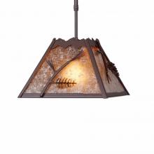  M26320AL-ST-27 - Rocky Mountain Pendant Small - Pine Cone - Almond Mica Shade - Rustic Brown Finish - Adjustable Stem