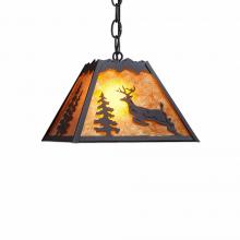  M26321AM-CH-97 - Rocky Mountain Pendant Small - Valley Deer - Amber Mica Shade - Black Iron Finish - Chain