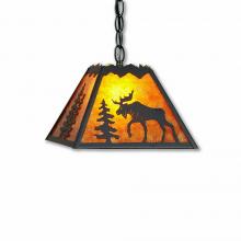  M26327AM-CH-27 - Rocky Mountain Pendant Small - Mountain Moose - Amber Mica Shade - Rustic Brown Finish - Chain