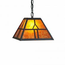  M26373AM-CH-27 - Rocky Mountain Pendant Small - Westhill - Amber Mica Shade - Rustic Brown Finish - Chain