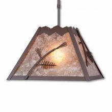  M26520AL-ST-27 - Rocky Mountain Pendant Large - Pine Cone - Almond Mica Shade - Rustic Brown Finish - Adjustable Stem