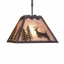  M26521AL-ST-27 - Rocky Mountain Pendant Large - Valley Deer - Almond Mica Shade - Rustic Brown Finish