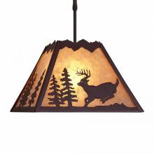  M26530AL-ST-27 - Rocky Mountain Pendant Large - Mountain Deer - Almond Mica Shade - Rustic Brown Finish