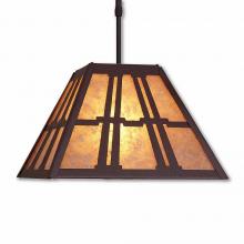  M26572AL-ST-27 - Rocky Mountain Pendant Large - Eastlake - Almond Mica Shade - Rustic Brown Finish - Adjustable Stem