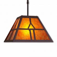  M26573AM-ST-27 - Rocky Mountain Pendant Large - Westhill - Amber Mica Shade - Rustic Brown Finish - Adjustable Stem