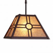  M26574AL-ST-27 - Rocky Mountain Pendant Large - Southview - Almond Mica Shade - Rustic Brown Finish - Adjustable Stem