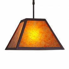  M26579AM-ST-27 - Rocky Mountain Pendant Large - Northrim - Amber Mica Shade - Rustic Brown Finish - Adjustable Stem