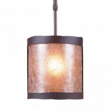  M29101AL-ST-27 - Kincaid Pendant Small - Rustic Plain - Almond Mica Shade - Rustic Brown Finish - Adjustable Stem