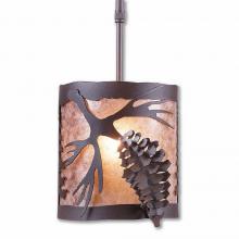  M29140AL-ST-27 - Kincaid Pendant Small - Spruce Cone - Almond Mica Shade - Rustic Brown Finish - Adjustable Stem