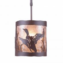  M29164AL-ST-27 - Kincaid Pendant Small - Loon - Almond Mica Shade - Rustic Brown Finish - Adjustable Stem