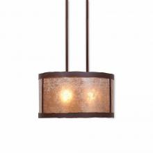  M29201AL-27 - Kincaid Durm Pendantd Small - Rustic Plain - Almond Mica Shade - Rustic Brown Finish