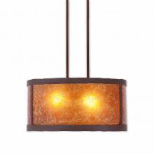  M29301AM-27 - Kincaid Durm Pendantd Medium - Rustic Plain - Amber Mica Shade - Rustic Brown Finish